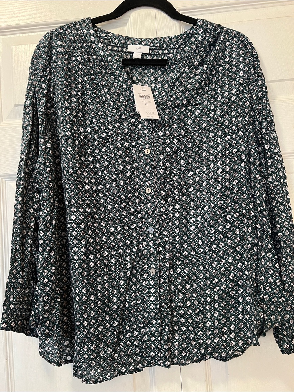 NWT J. Jill Floral Button-Down Peasant Blouse
